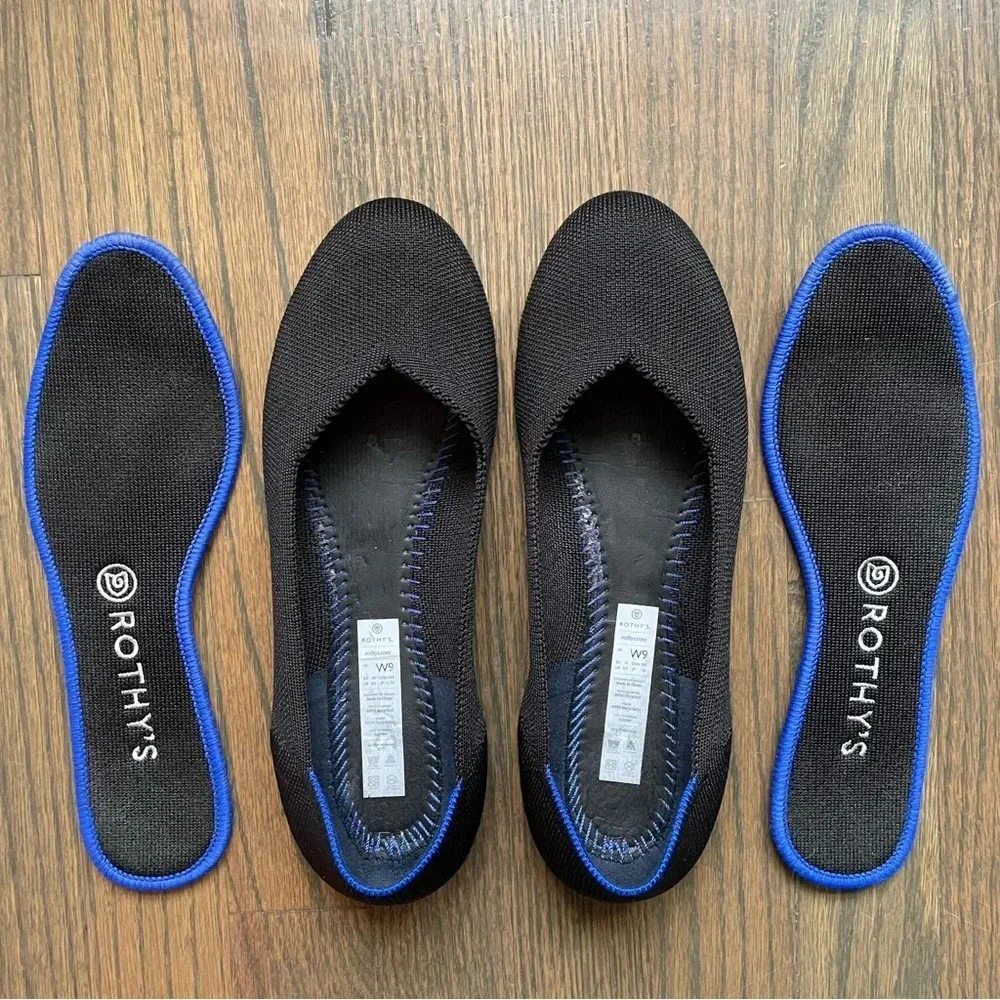 Rothy's Women’s The Flat True Black Round Toe - Size 9 - Picture 6 of 13